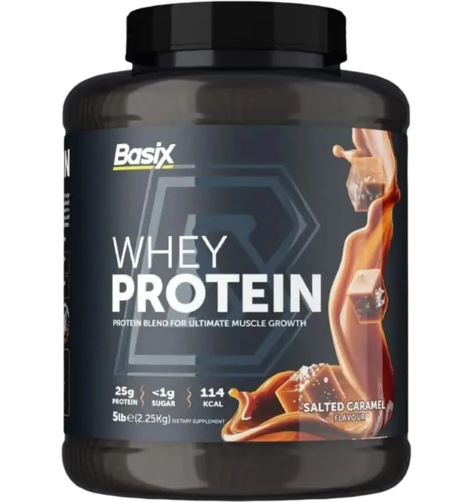 Basix Whey Protein powder in Salted Caramel flavor 5 lb