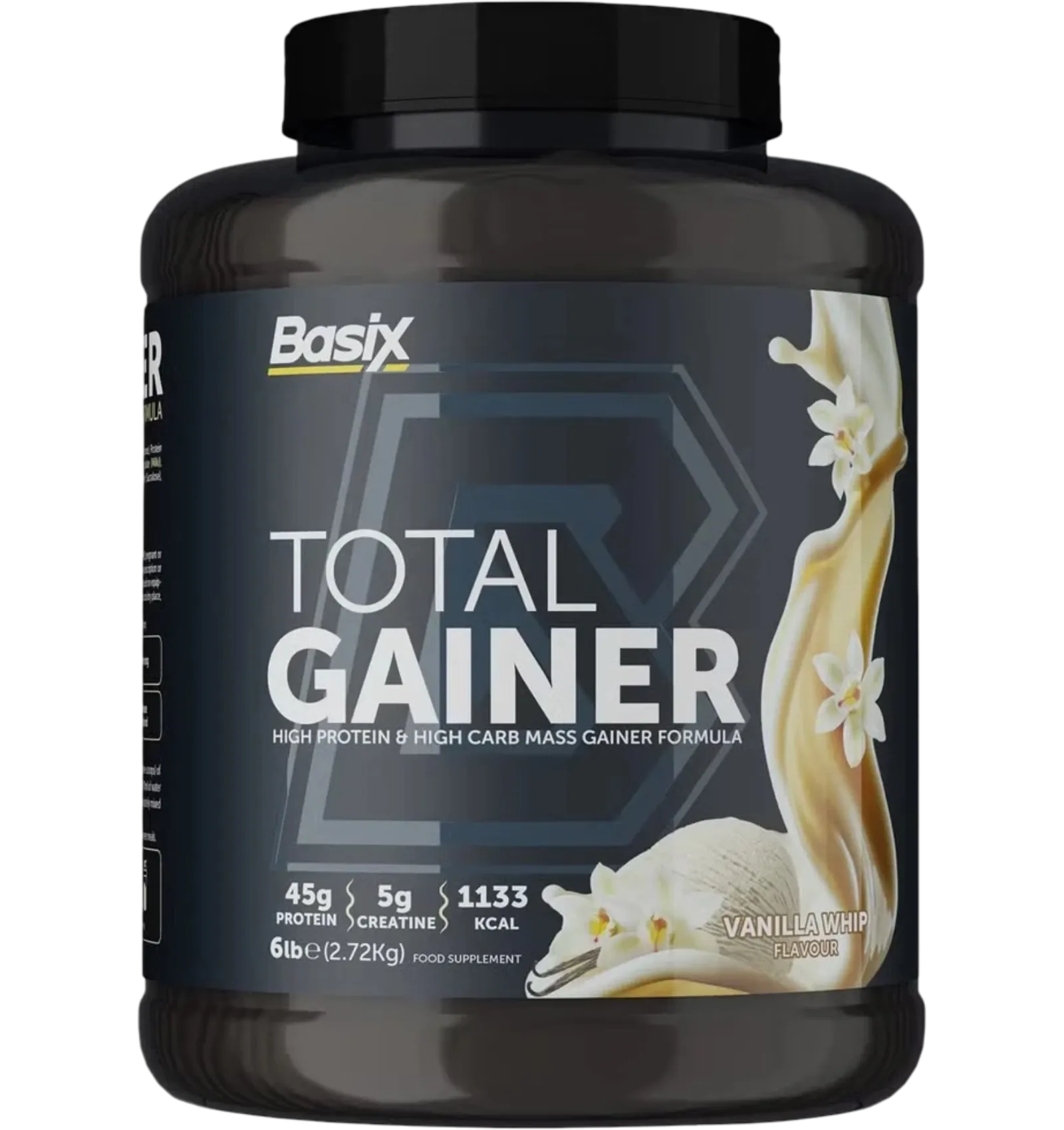 Basix Total Gainer Vanilla Whip mass gainer 6lb 45g protein