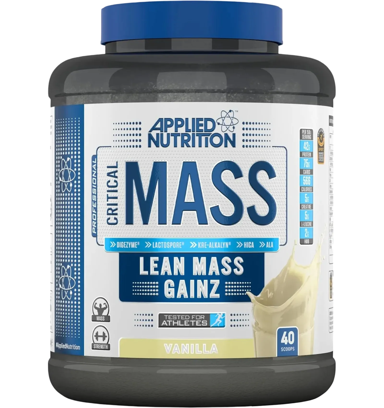 Applied Nutrition Critical Mass Lean Mass Gainer Vanilla 2.4kg 40 scoops