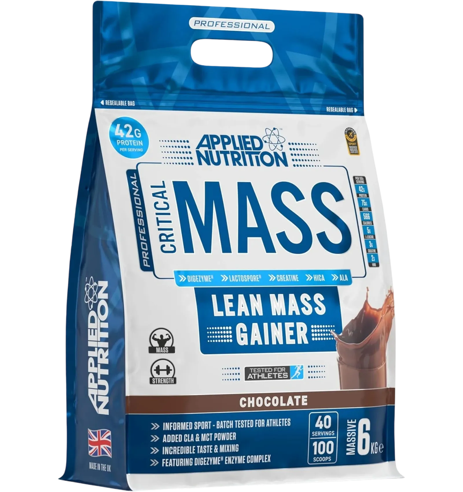 Applied Nutrition Critical Mass Lean Mass Gainer Chocolate 6kg
