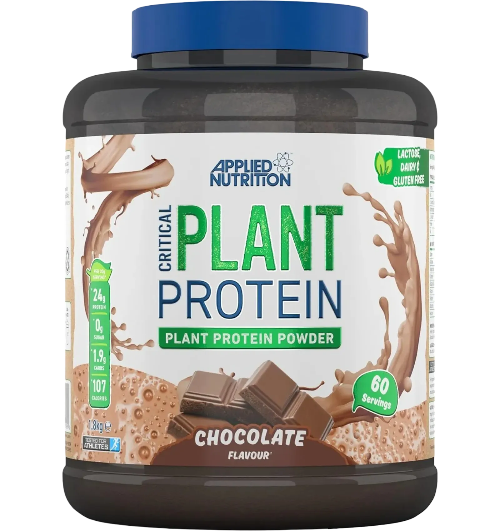 Applied Nutrition Critical Plant Protein chocolate flavor 1.8 kilogram tub