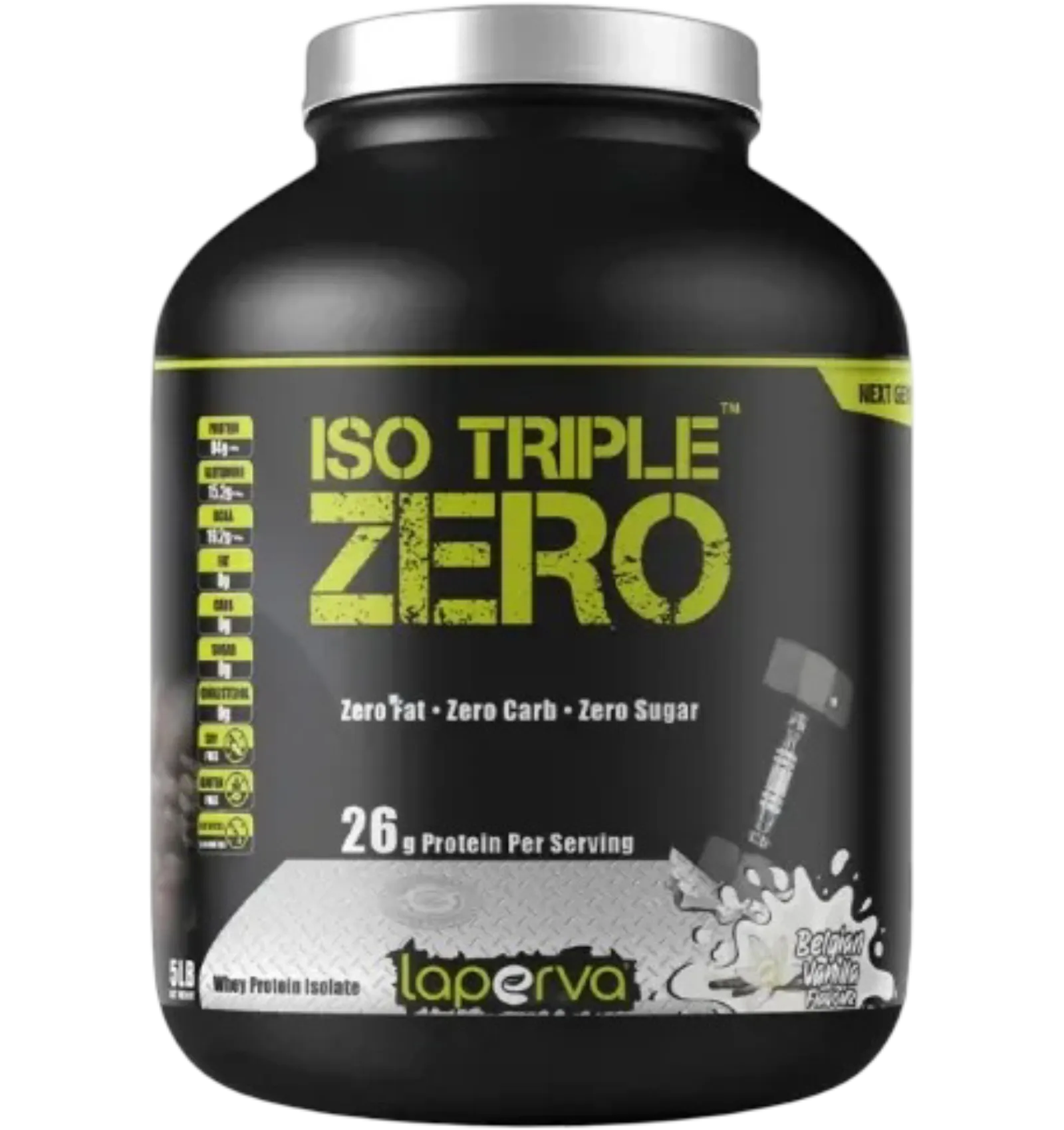 Laperva Iso Triple Zero Whey Protein Isolate Belgian Vanilla Flavor 5lb