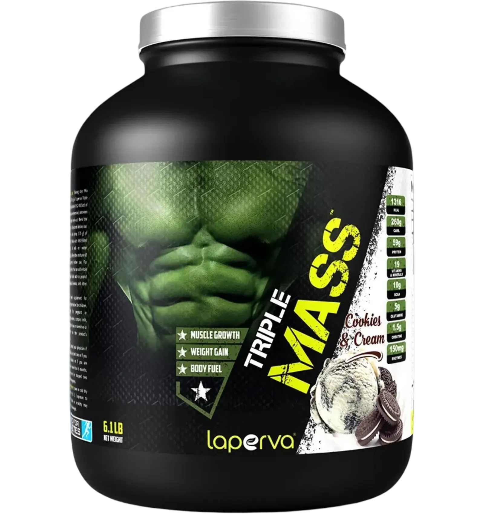 Laperva Triple Mass weight gain formula in cookies and cream flavor