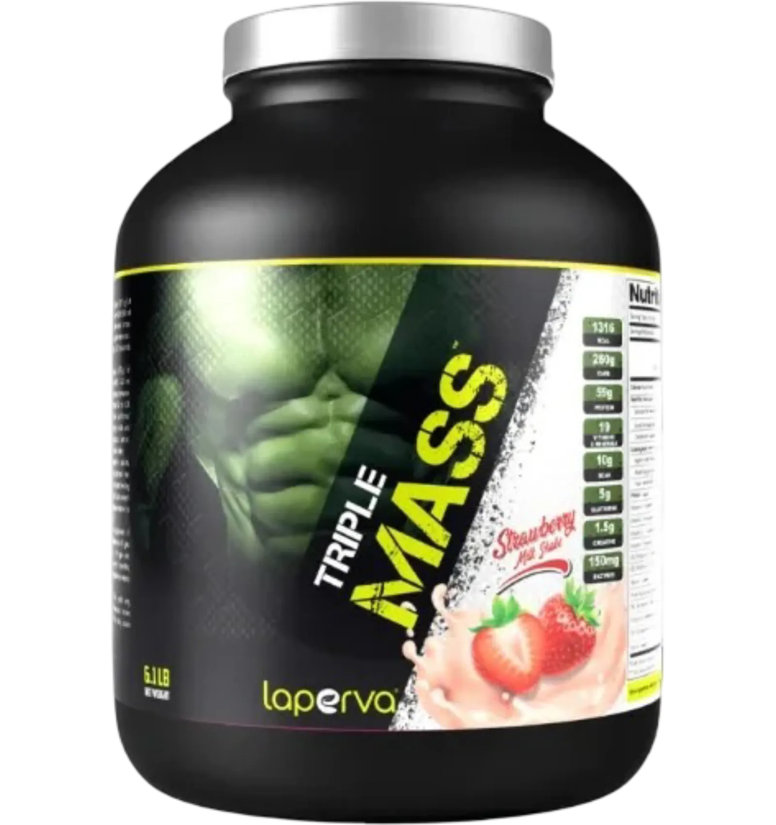 Laperva Triple Mass strawberry milkshake flavor 6.1lb mass gainer