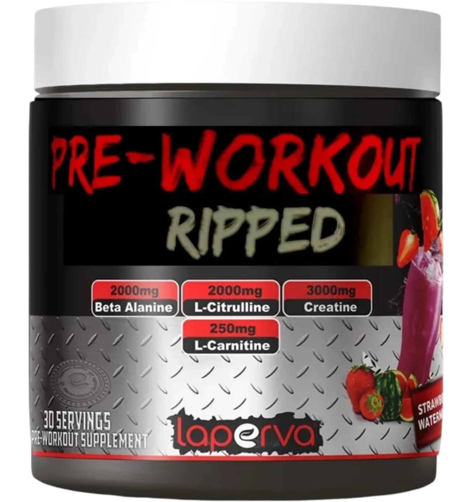 Laperva Pre Workout Ripped in strawberry watermelon flavor 300g tub