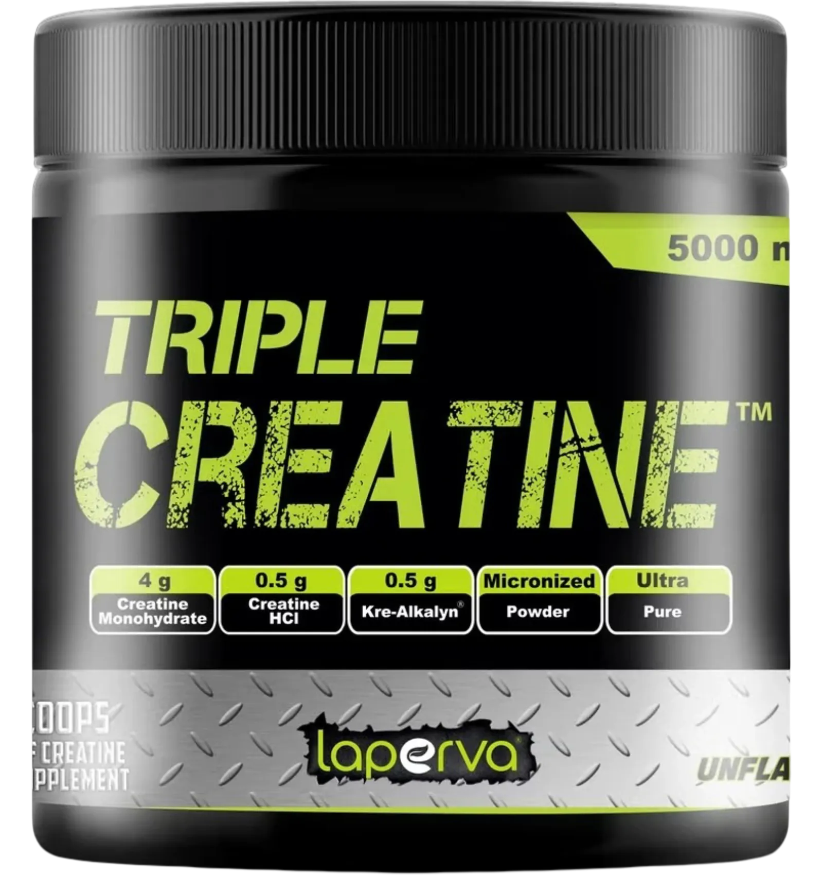 Laperva Triple Creatine 5000mg unflavoured powder 300g container