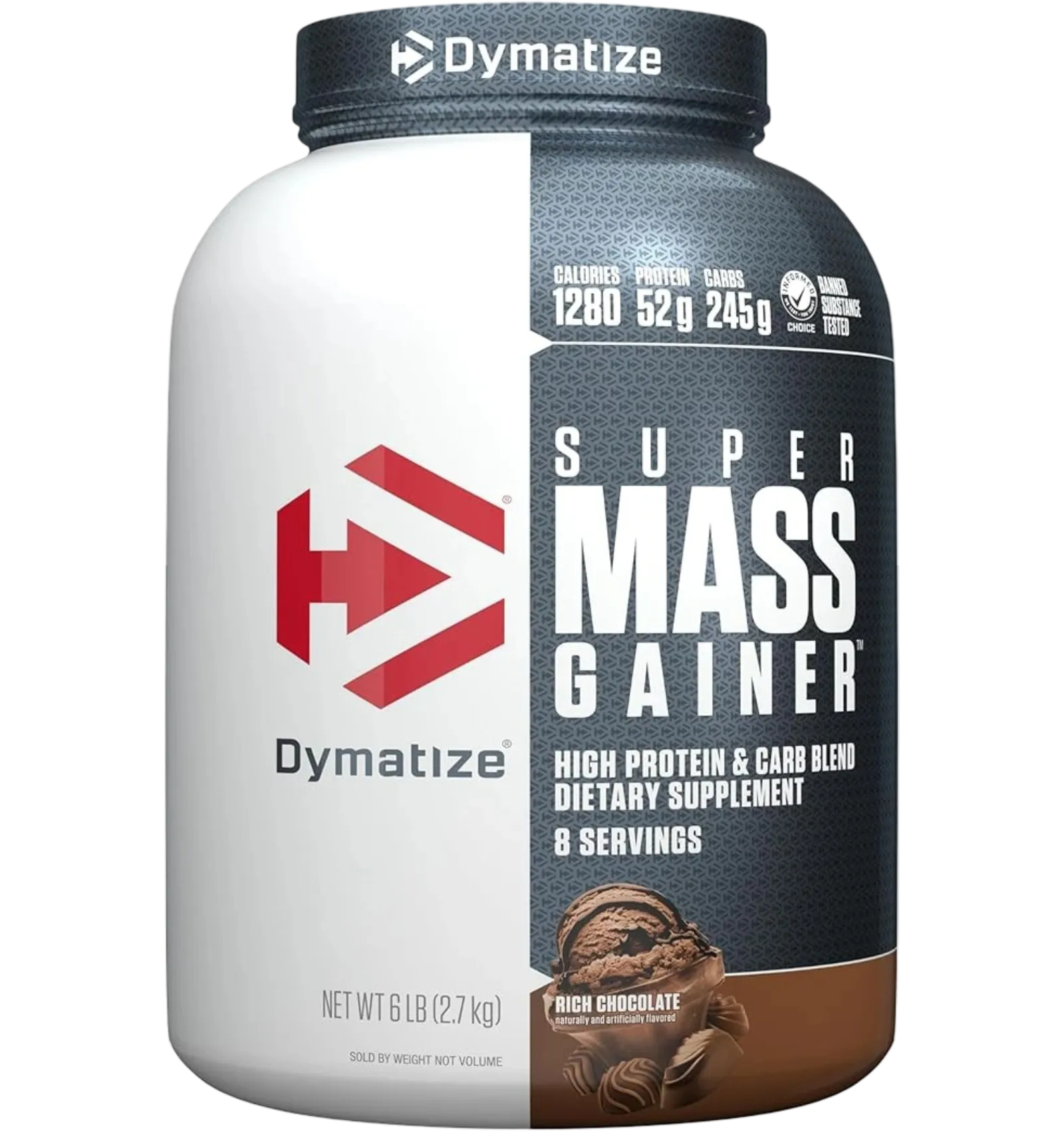 Dymatize Super Mass Gainer rich chocolate flavor 2.7kg 8 servings
