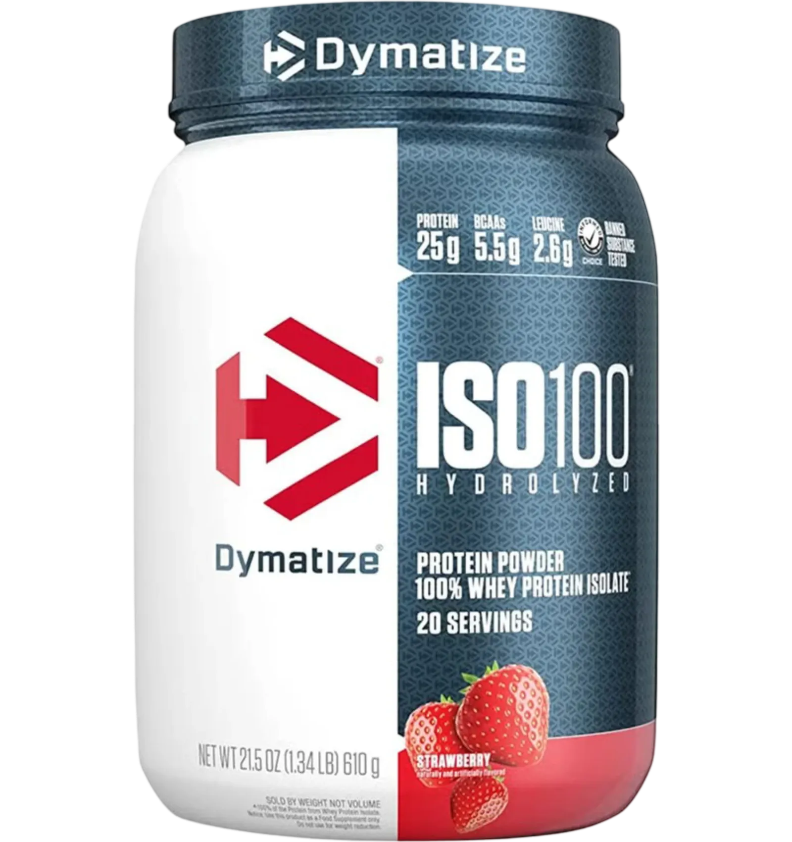 Dymatize ISO 100 Hydrolyzed Whey Isolate Strawberry 610g with 25g protein
