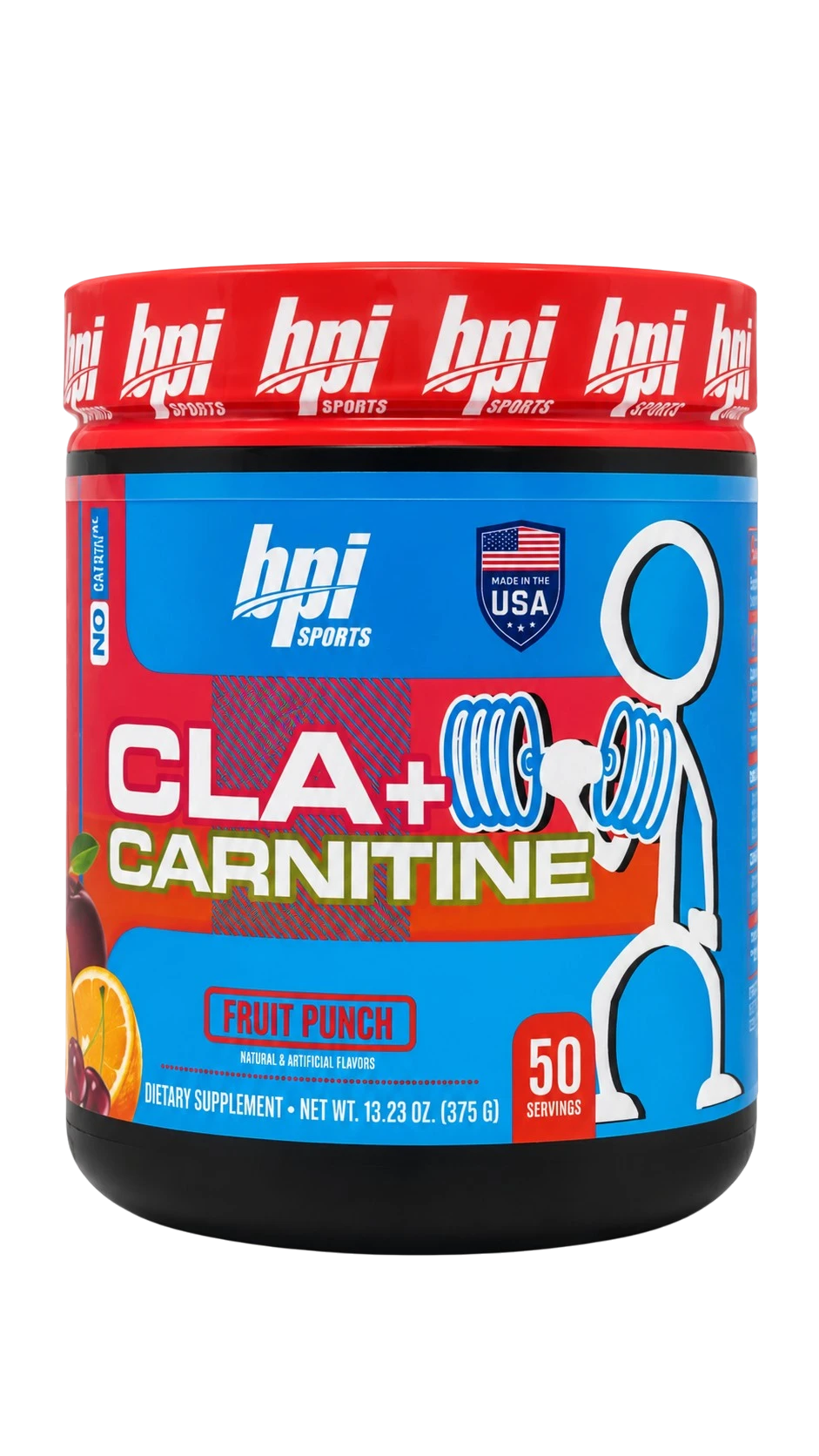 BPI CLA Plus Carnitine Powder Fruit Punch 400g 50 Servings