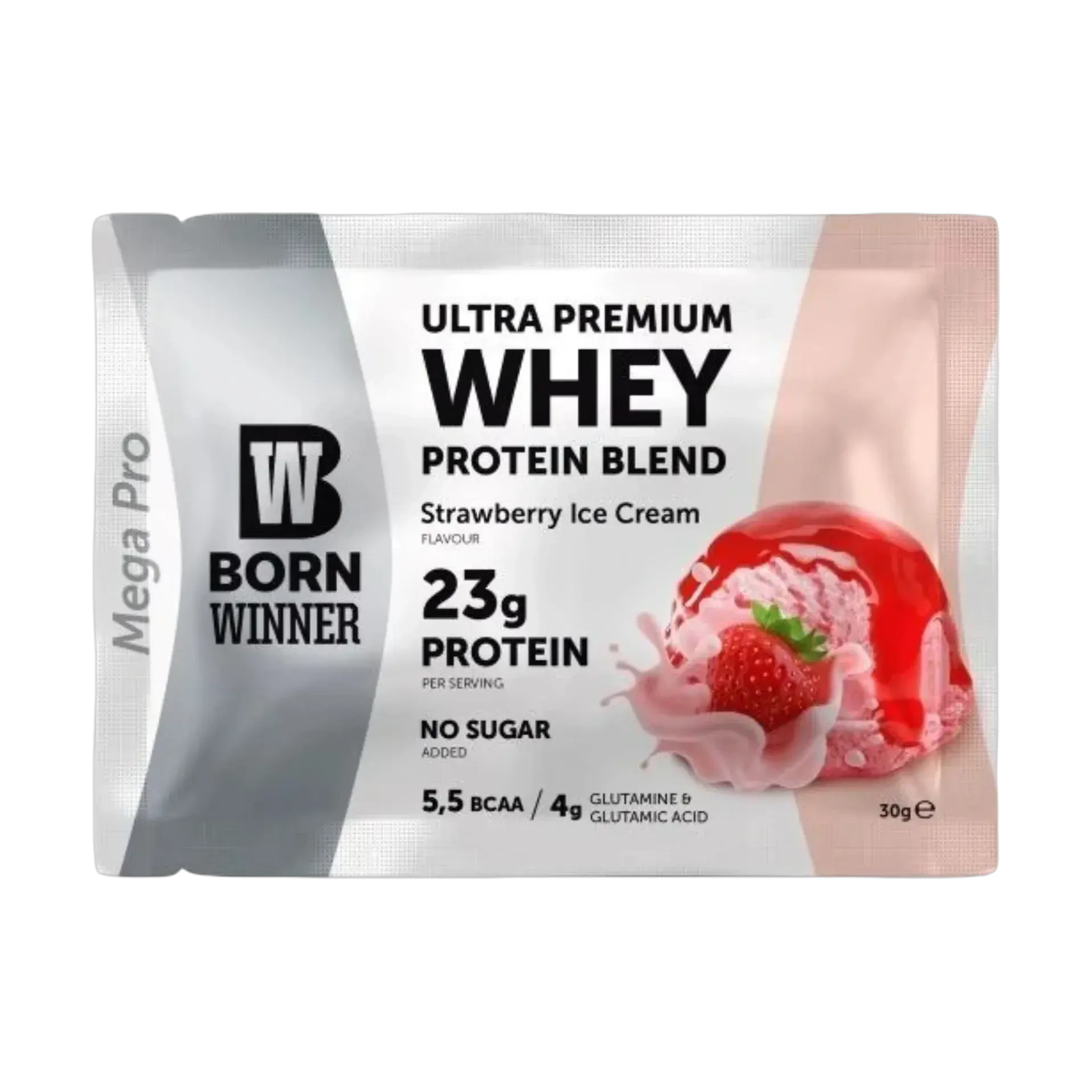 Born Winner ultra premium whey protein strawberry ice cream 30 gram sachet