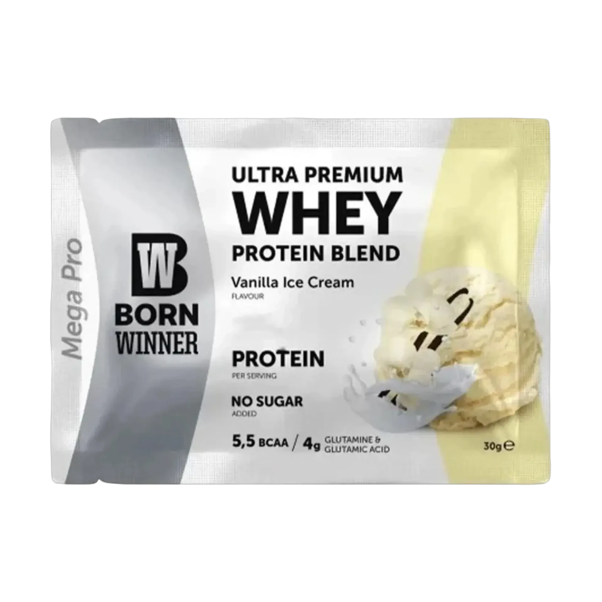 Born Winner Whey Protein Blend Vanilla Ice Cream flavor 30g sachet
