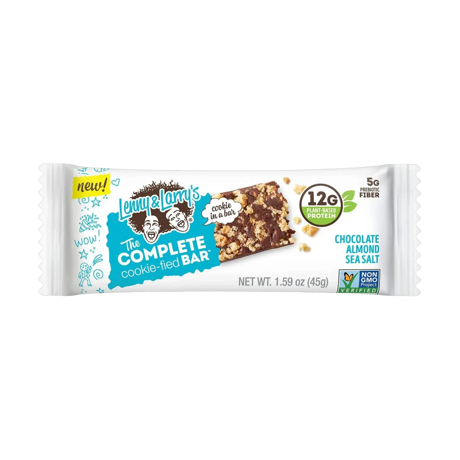 Lenny Larrys Complete Cookie-fied Bar Chocolate Almond Sea Salt 45g