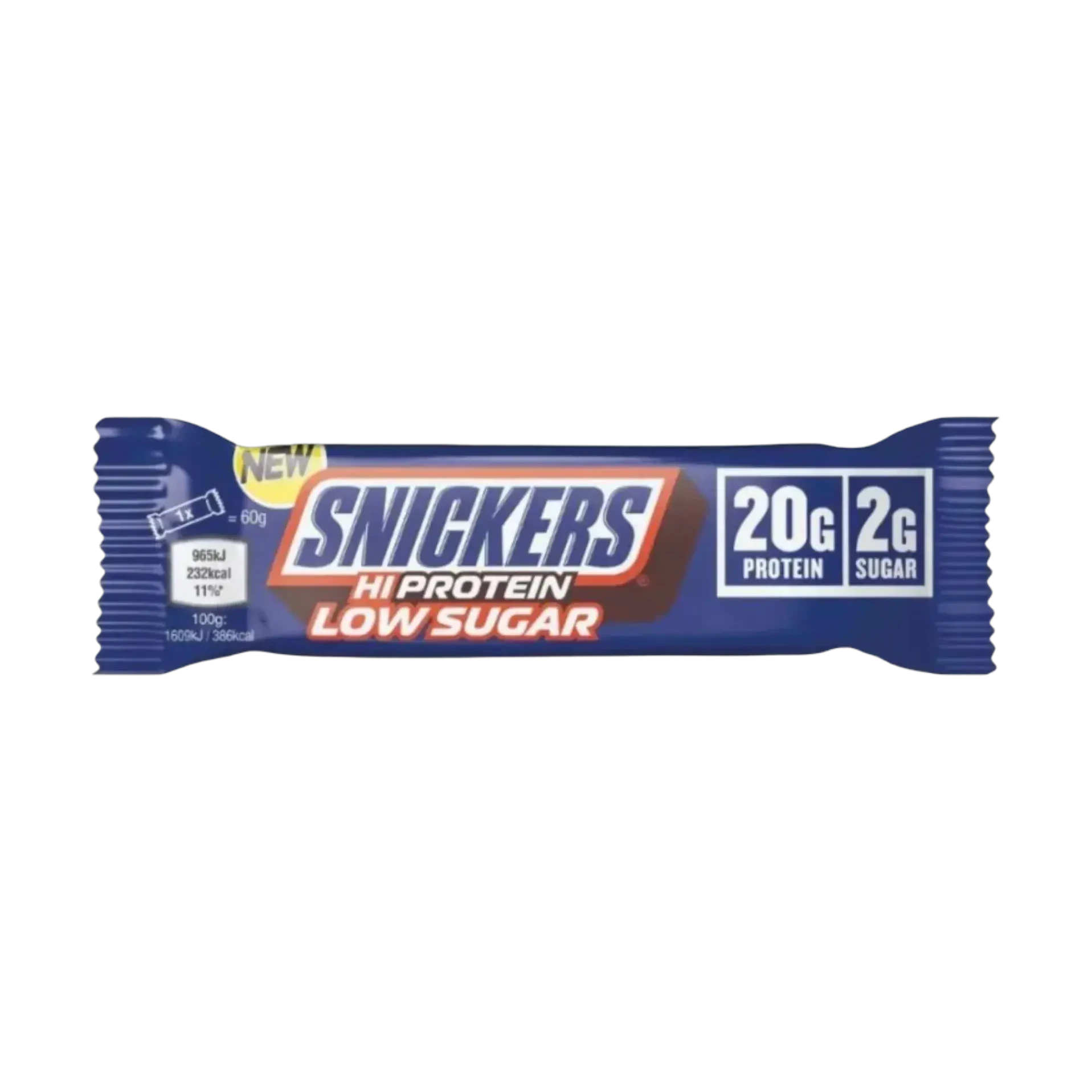 Snickers Hi Protein low sugar bar with twenty grams of protein