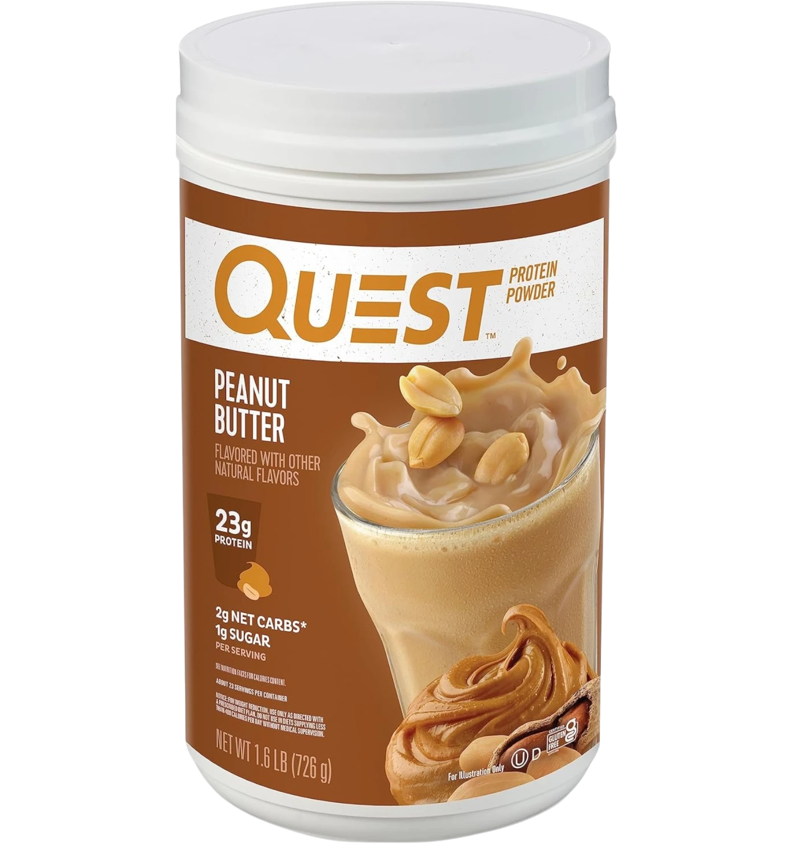 Quest protein powder peanut butter flavor 726g rich in protein