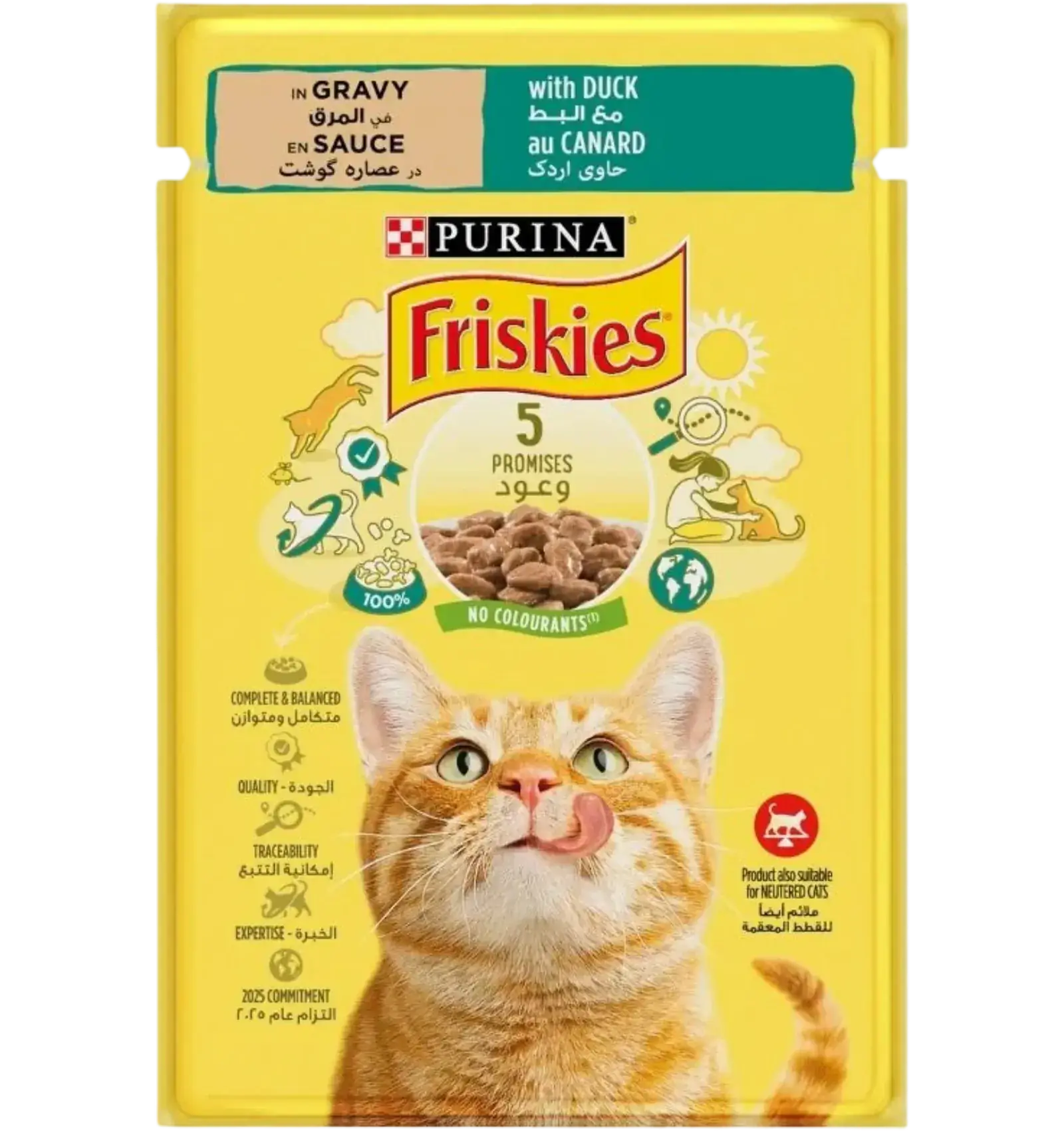 Friskies Wet Cat Food Pouch Duck Chunks In Gravy 85g