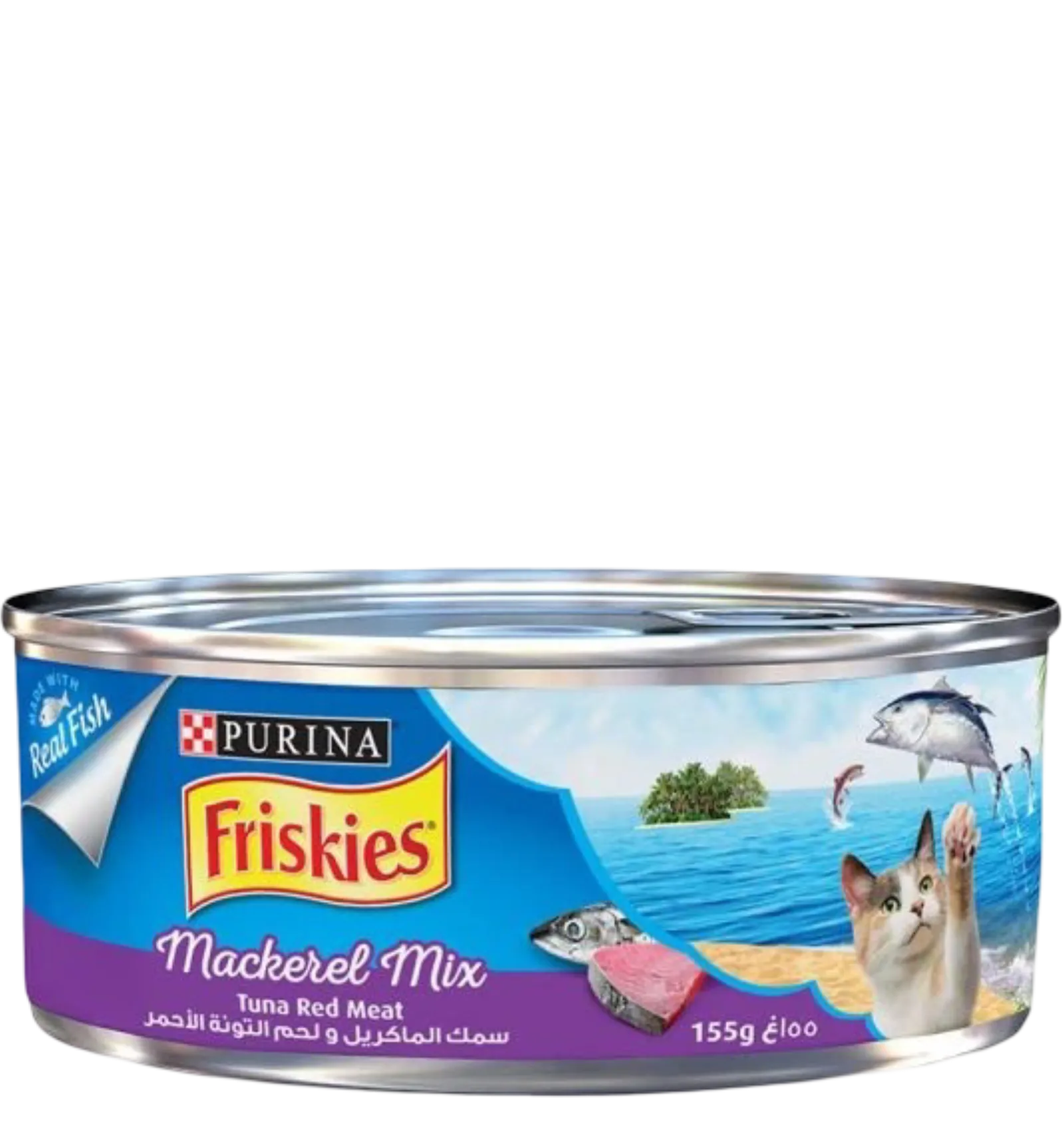 Friskies cat food mackerel mix with tuna red meat 155g