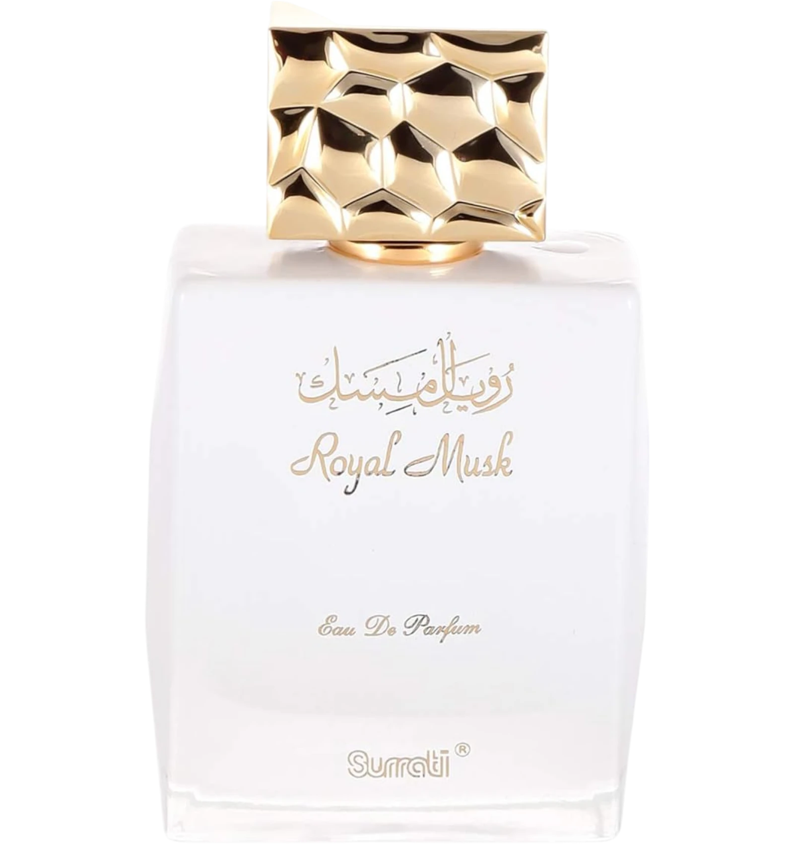 عطر السرتي رويال مسك او دي بارفيوم 100 مل بزجاجة بيضاء وغطاء ذهبي