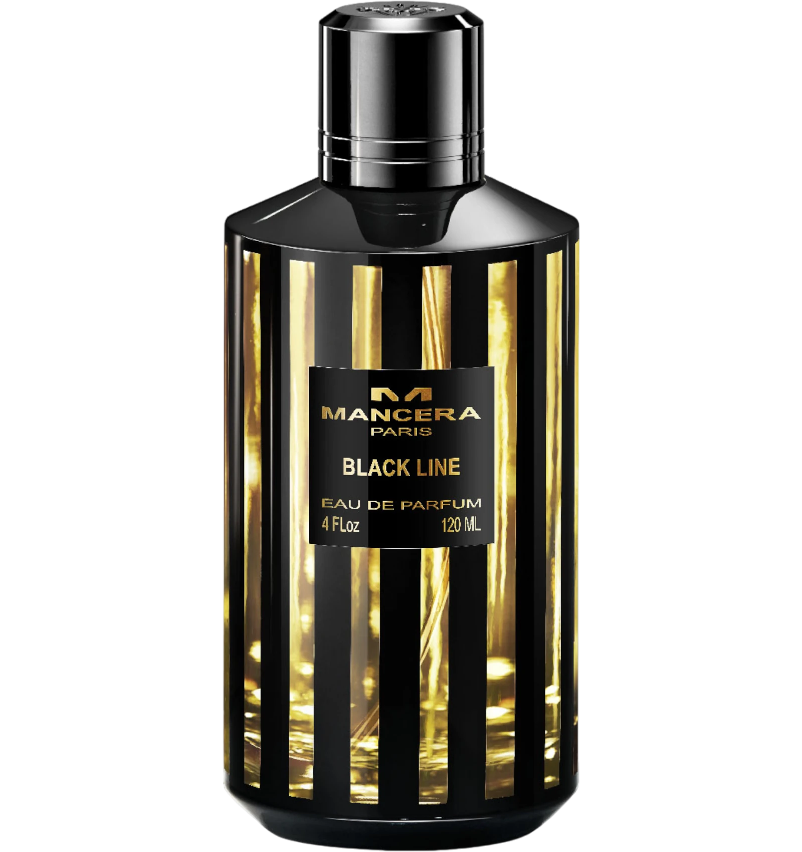 Mancera Paris Black Line eau de parfum 120ml with gold and black stripes