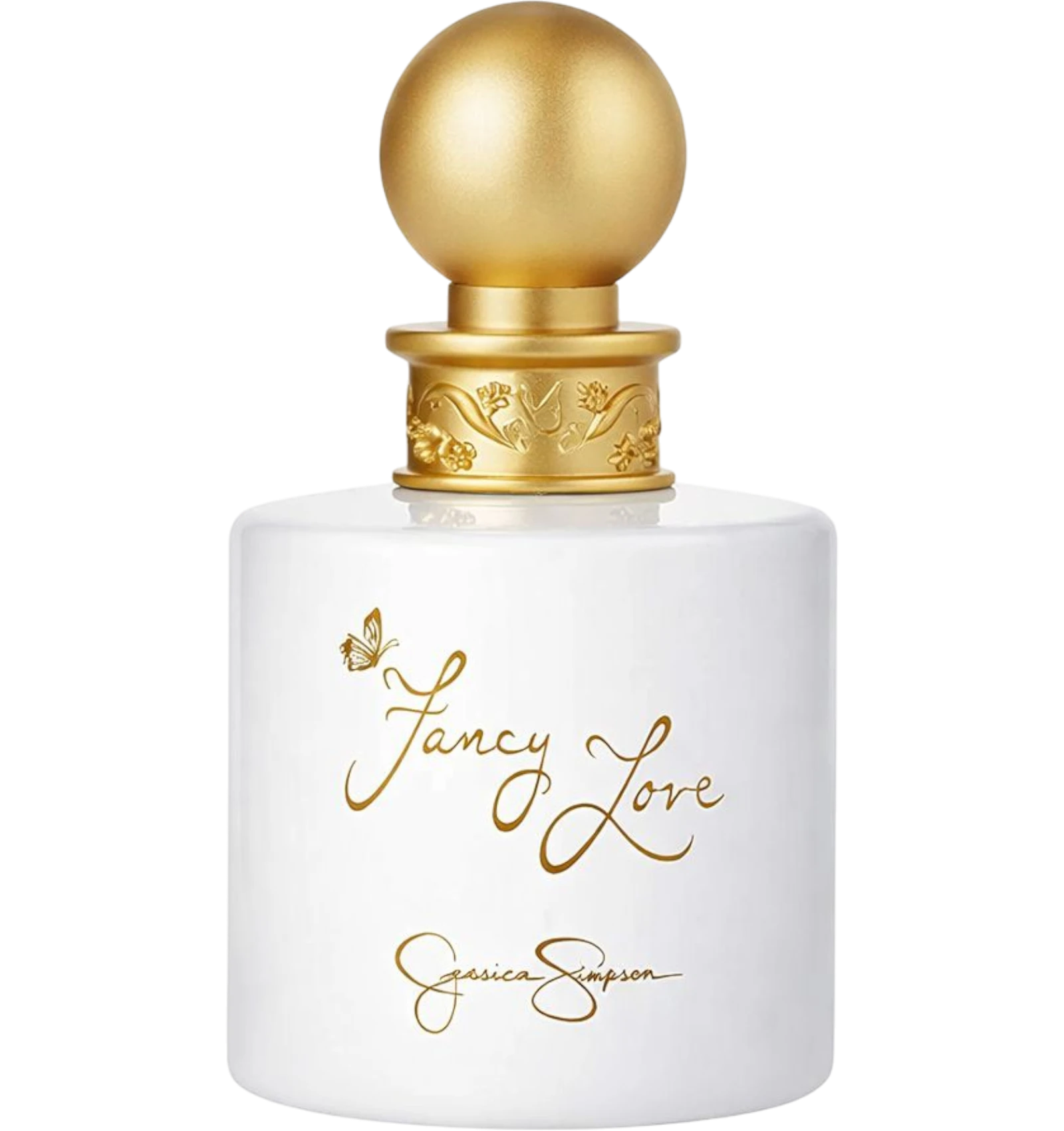 عطر فانسي لوف من جيسيكا سيمبسون نسائي او دي بارفيوم 100 مل ابيض ذهبي