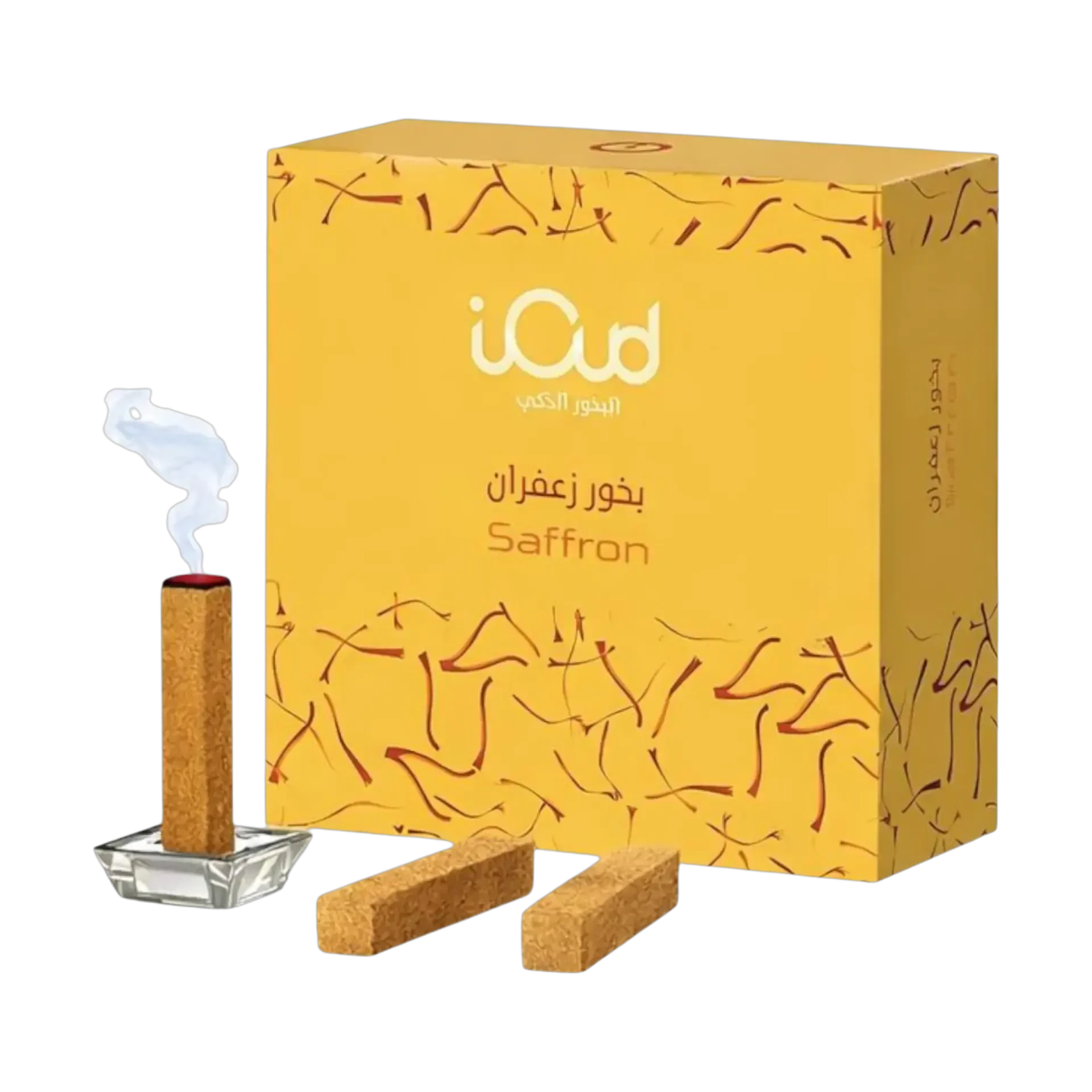 بخور اي عود الذكي زعفران إصدار 3.6 بحامل كريستالي أنيق