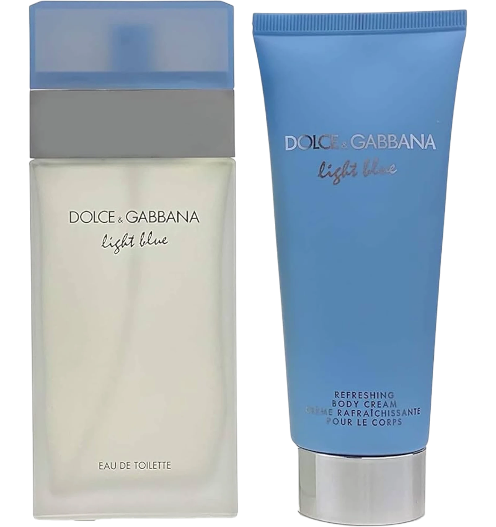 دولتشي اند غابانا مجموعة عطر لايت بلو للنساء (او دي تواليت 100 مل + كريم 100 مل)