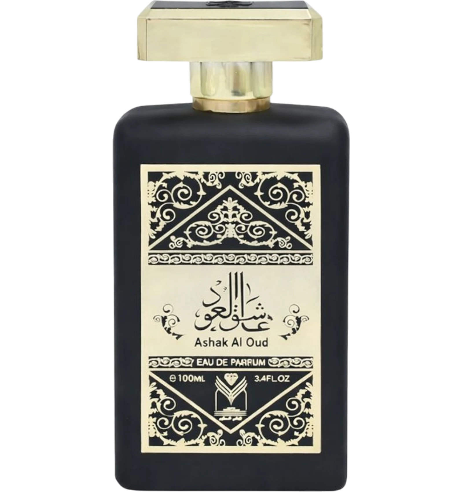 عطر عاشق العود من ألماس بارفيوم 100 مل بزجاجة سوداء منقوشة