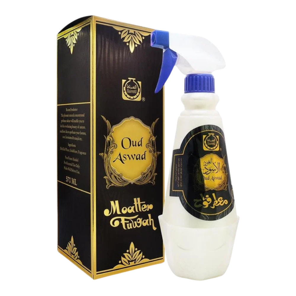 معطر فواح سرتي العود الأسود سبراي منزلي 570 مل بعلبة سوداء ذهبية