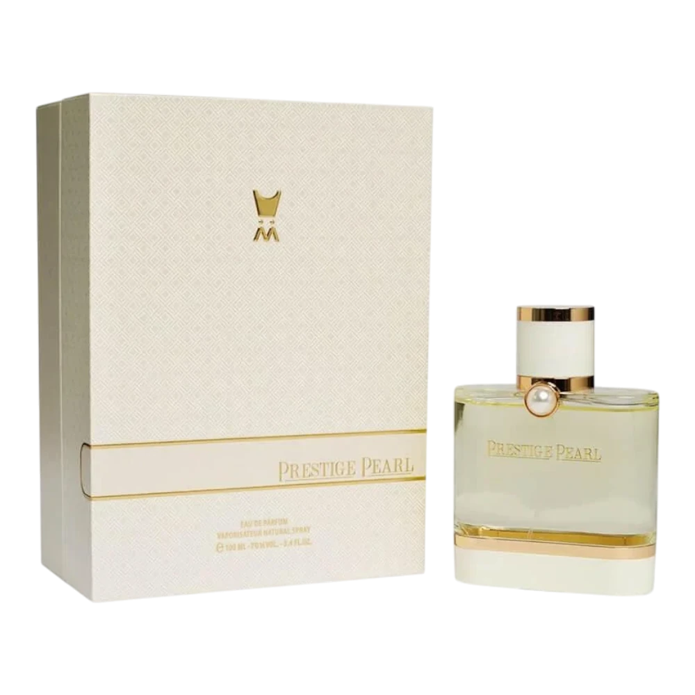 عطر الماجد للعود برستيج بيرل او دي بارفيوم 100 مل زجاجة ذهبية بلؤلؤة بيضاء