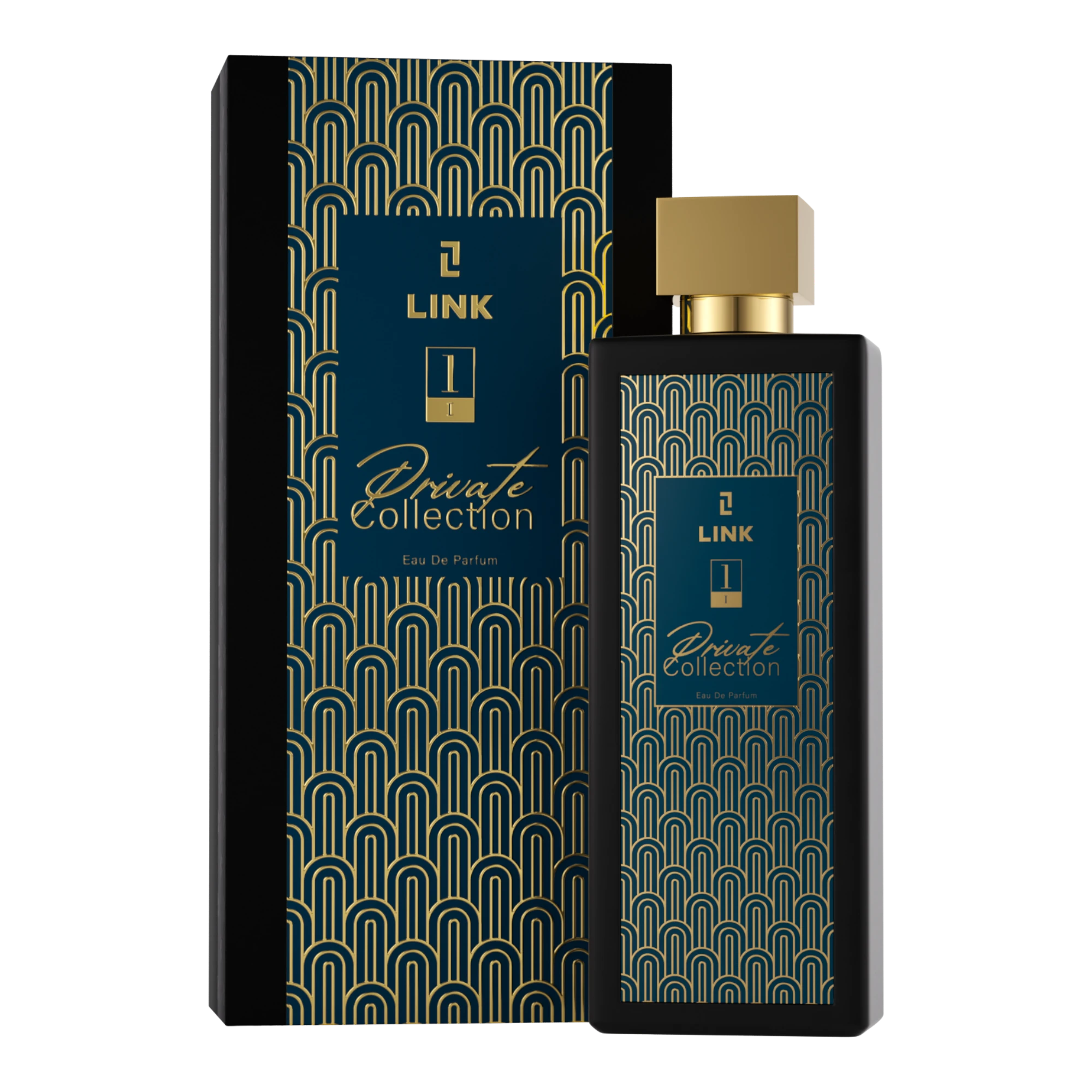 عطر درعه لينك نيش I او دي بارفيوم 150 مل بزجاجة سوداء وملصق أزرق ذهبي
