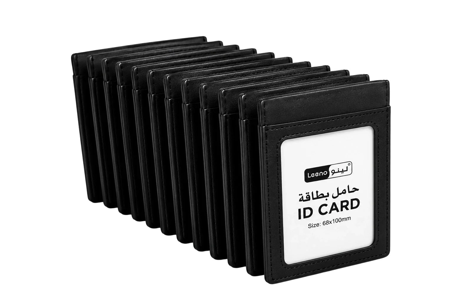 Leeno black leather ID card holder set of 12 pieces