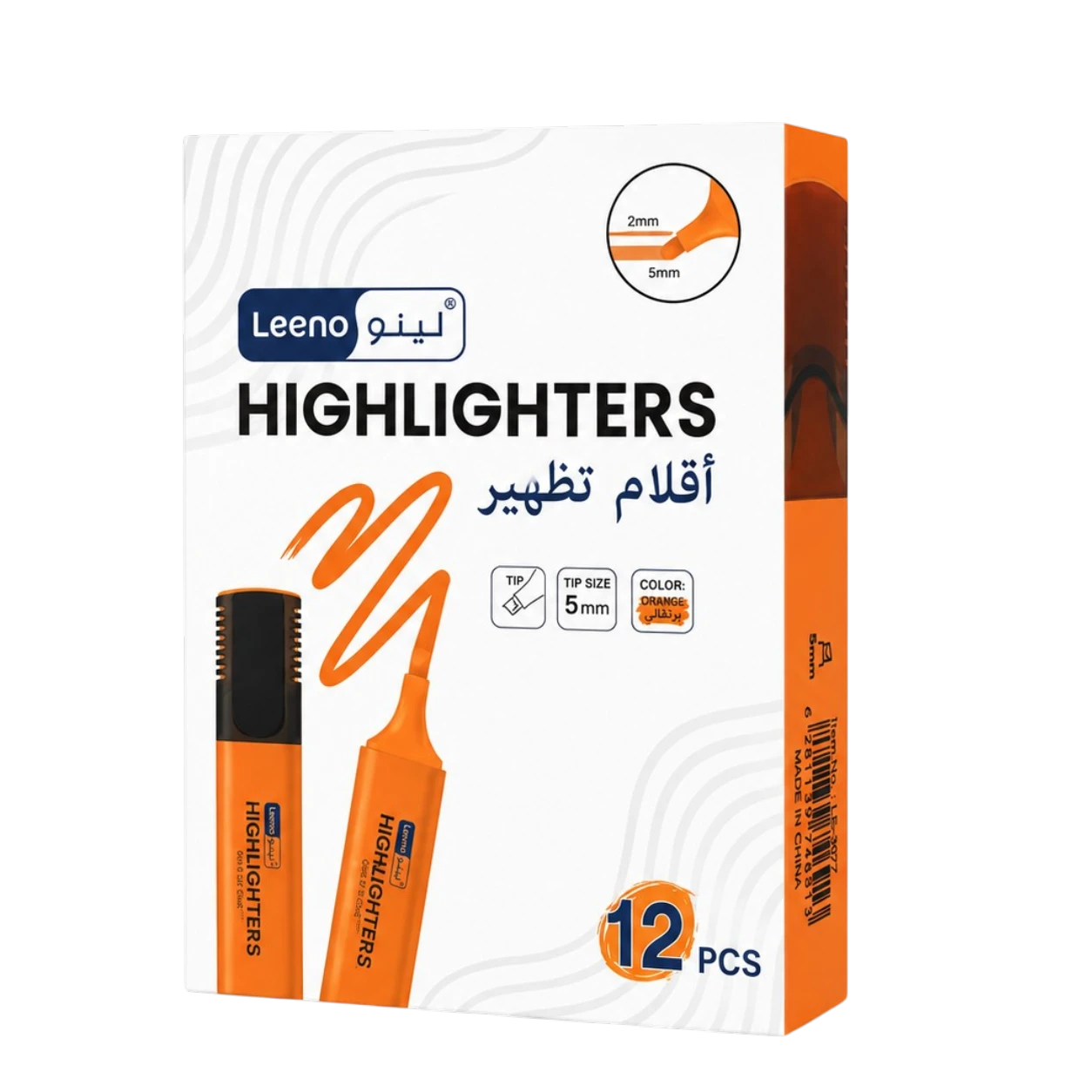 Leeno orange highlighters set of ten for marking key text