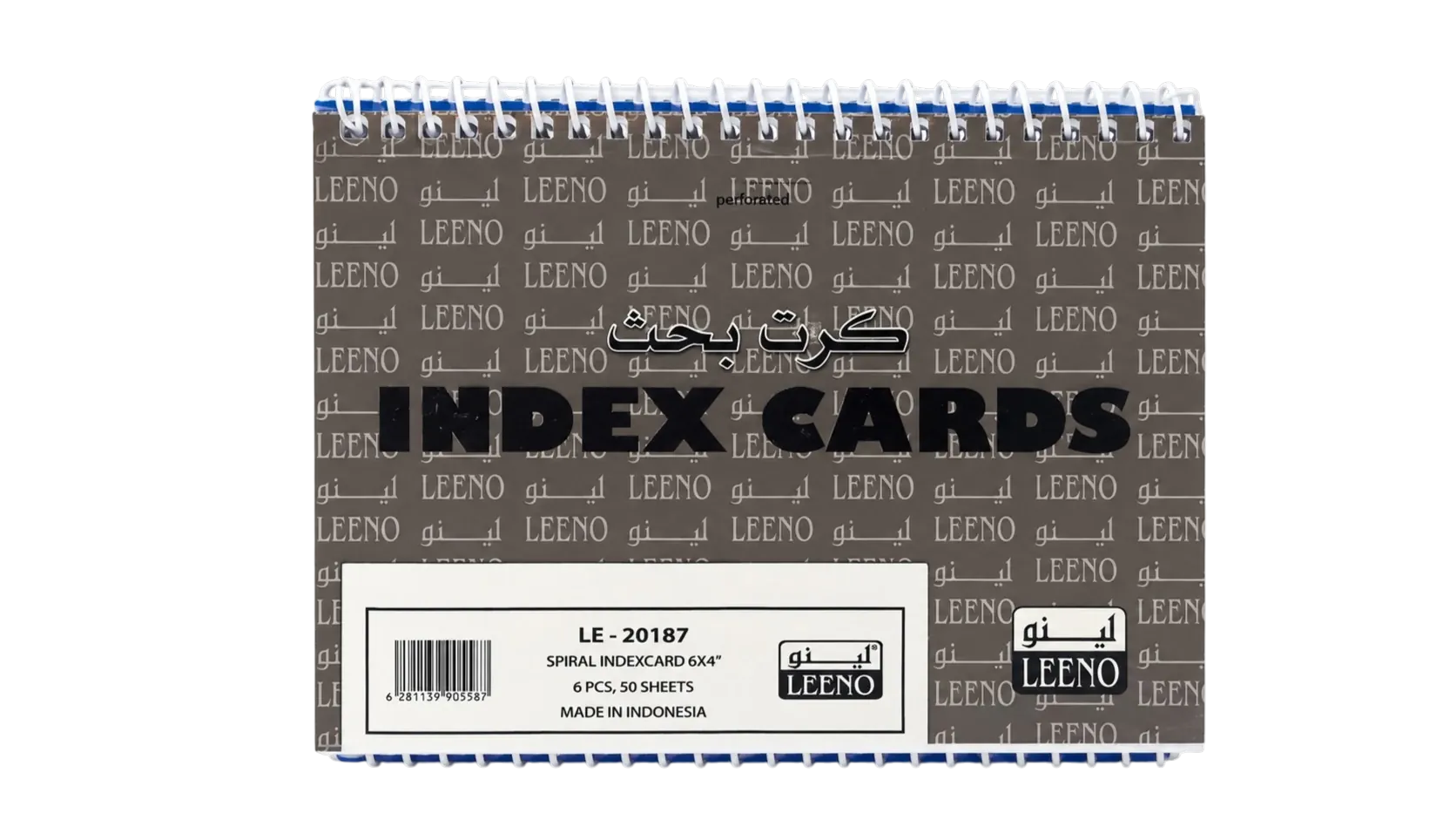 Leeno Spiral Index Cards 4x6 inch pack of 6 with 50 sheets each