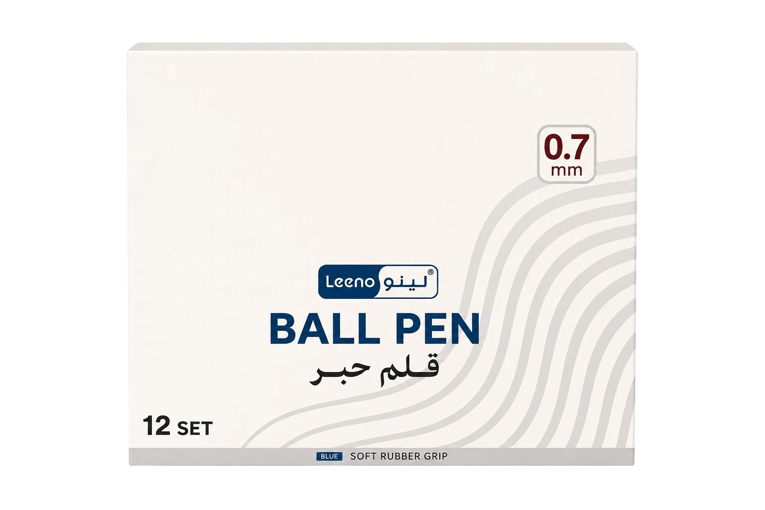 Leeno ball point pen blue 0.7mm set of 3 pieces with a soft rubber grip