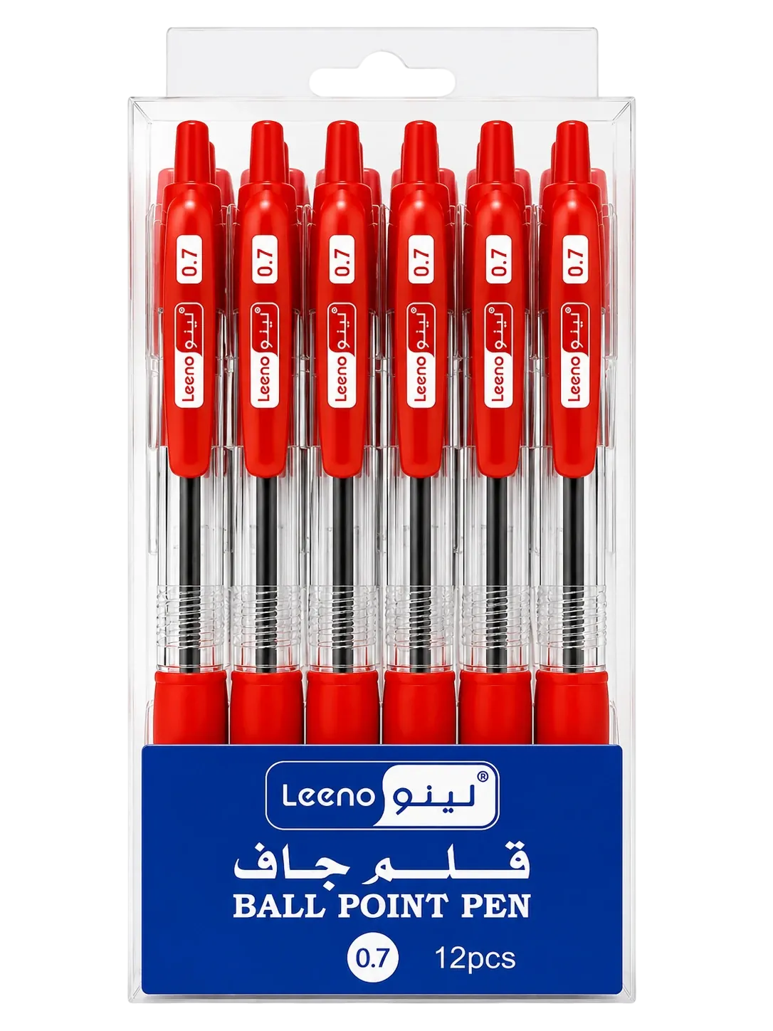 قلم حبر جاف لينو احمر 0.7 مم عبوة 12 قلم