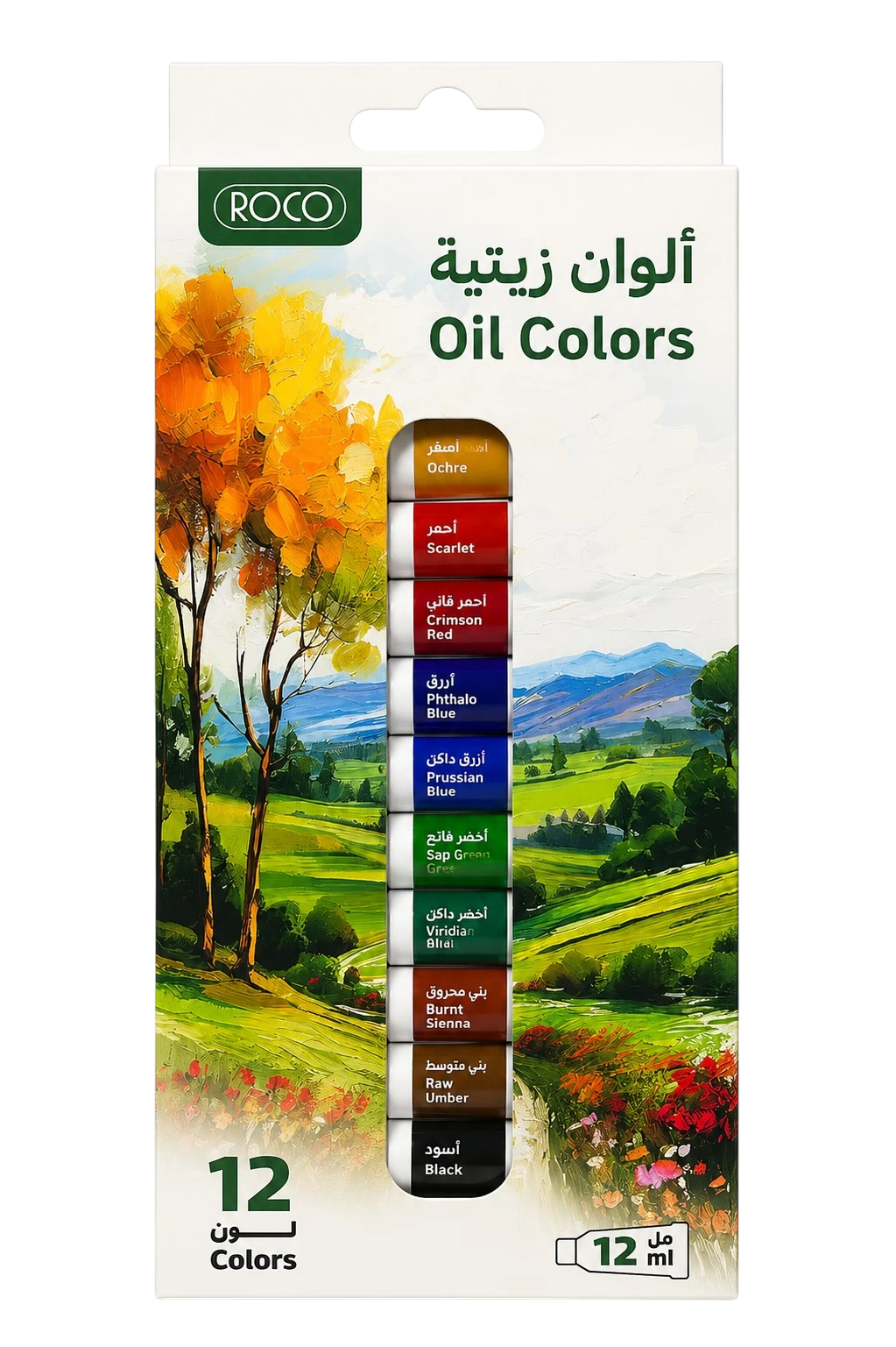 روكو ألوان زيتية أنبوب 12 مل عبوة 12 لون