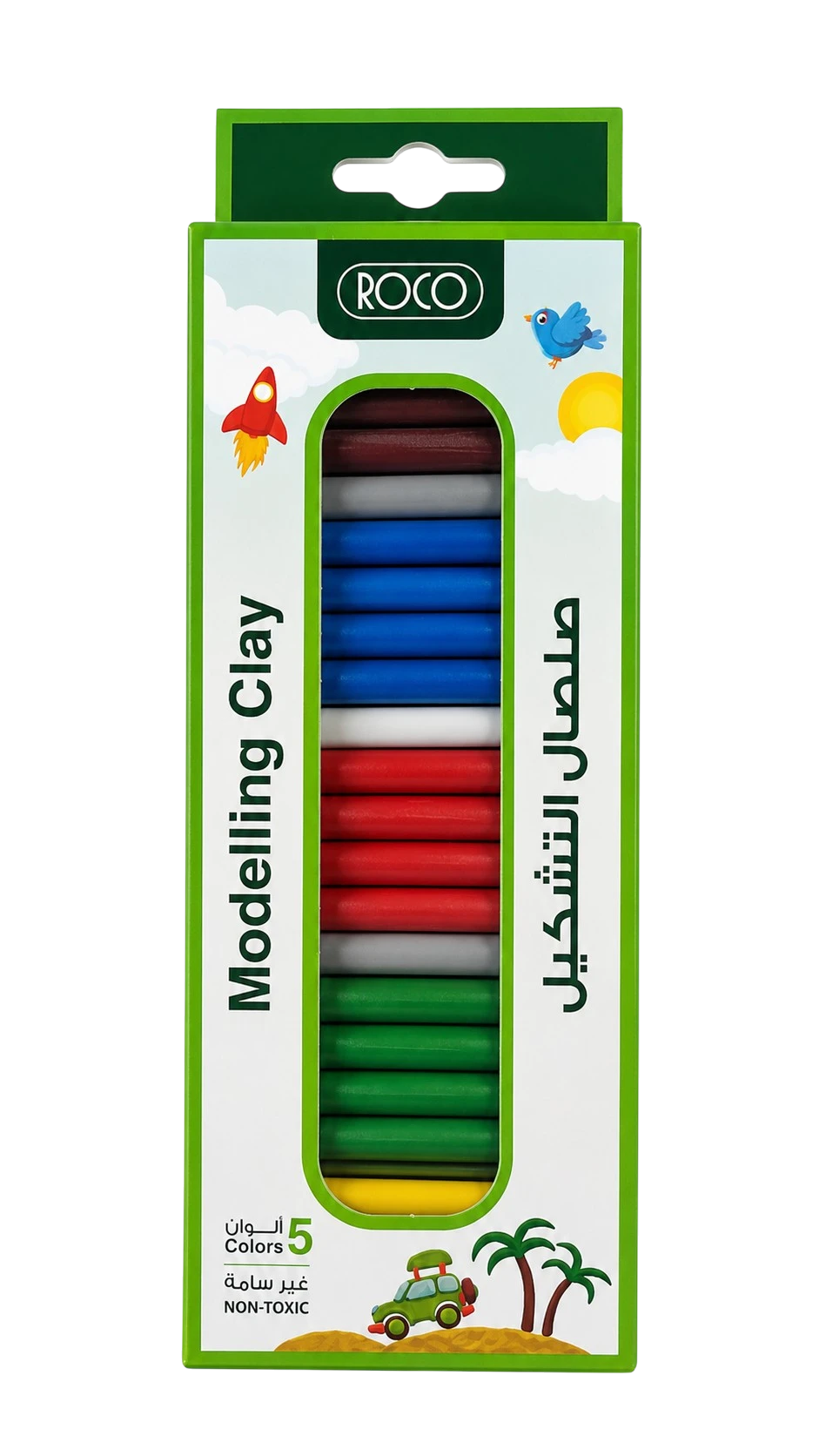 صلصال تشكيل روكو 5 ألوان غير سام للاطفال