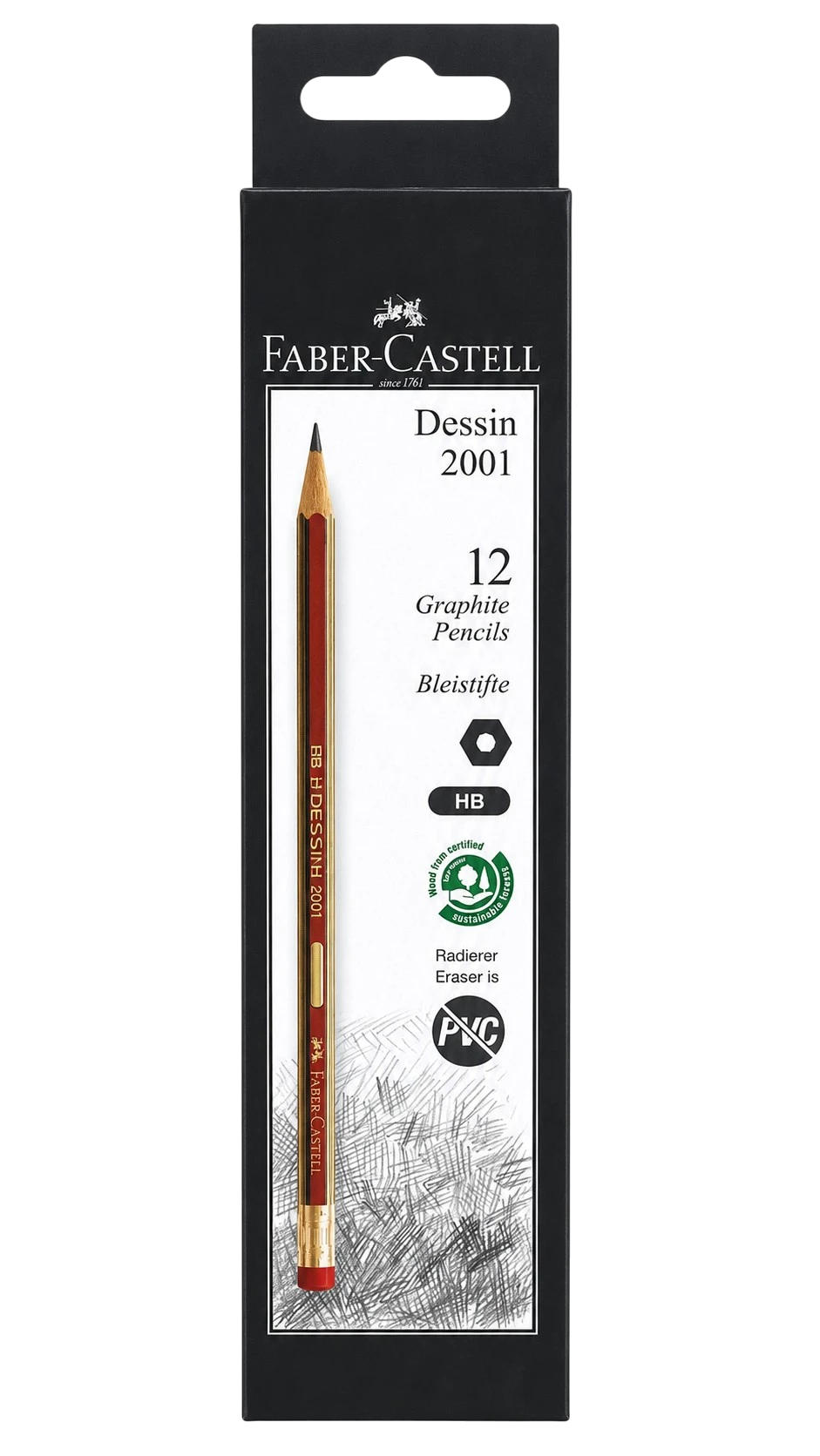 فابر كاستل أقلام رصاص Dessin 2001 HB (12 قلم)