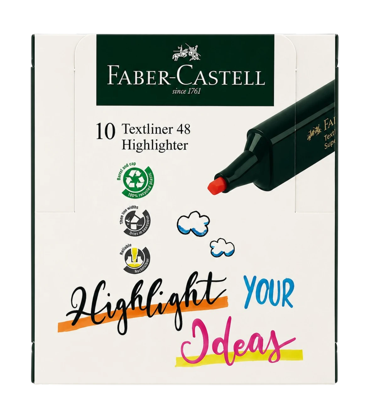 Faber-Castell Orange Highlighter Textliner 48 pack of 10 pens