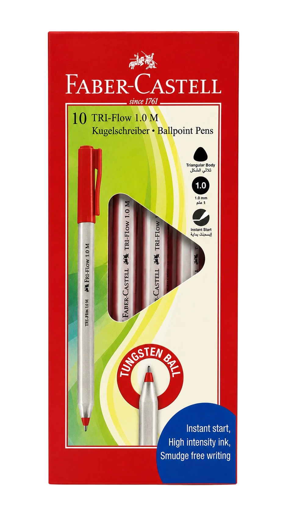 فابر كاستل قلم جاف Tri-Flow 1.0mm أحمر