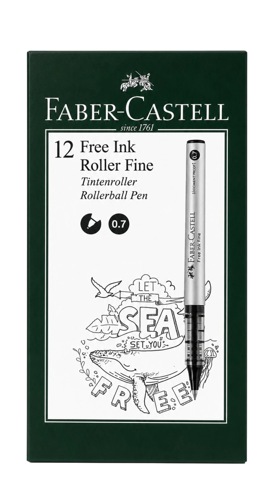 Faber-Castell Roller Liquid Ink Pen 0.7mm Black pack of 12