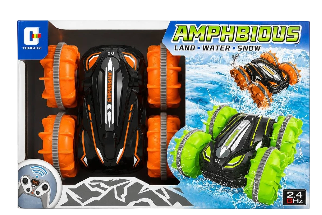 Amphibious monster stunt car remote control toy ages 6 plus