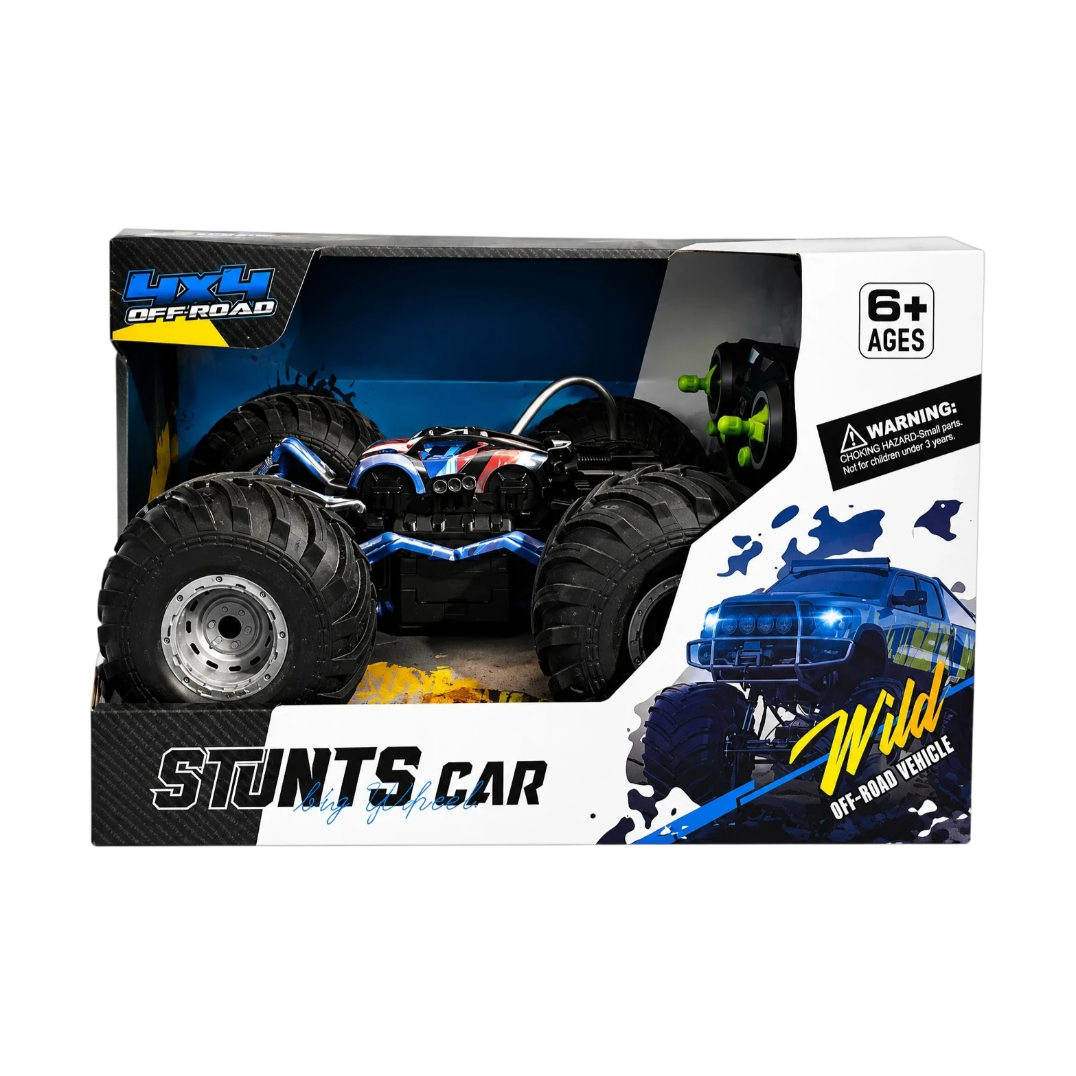 Remote control stunt car with big monster wheels ages 6+